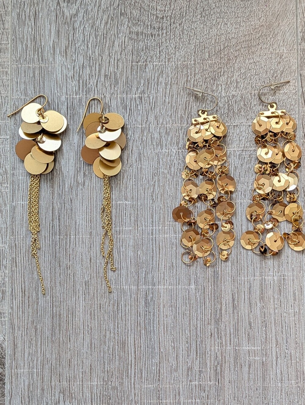 Lot 2 Matte Gold Sequin Earrings